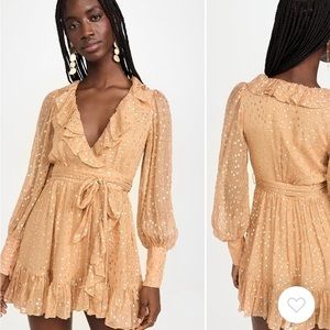 Zimmerman Lurex Wrap Mini Dress